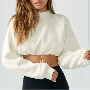 Joah Brown Drawcord Crop - One
Size - Off White